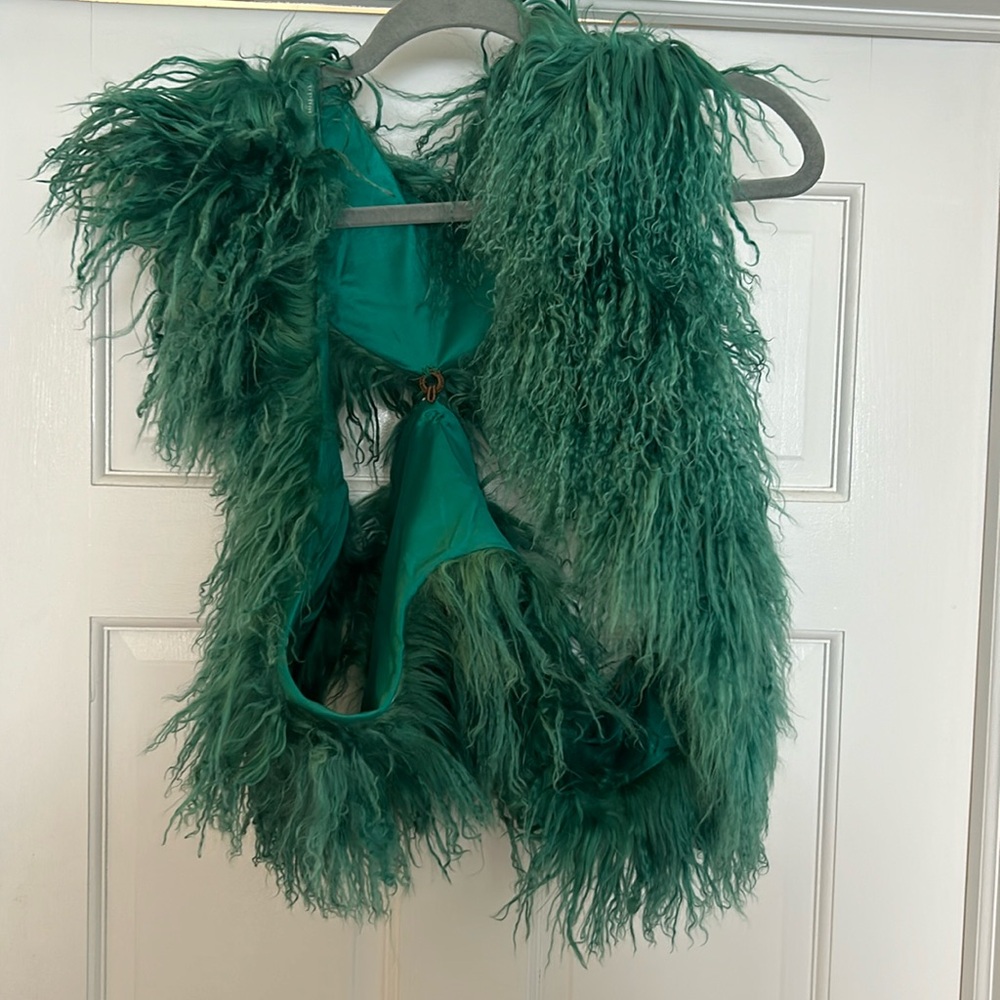 Vintage humane sheep fur shrug